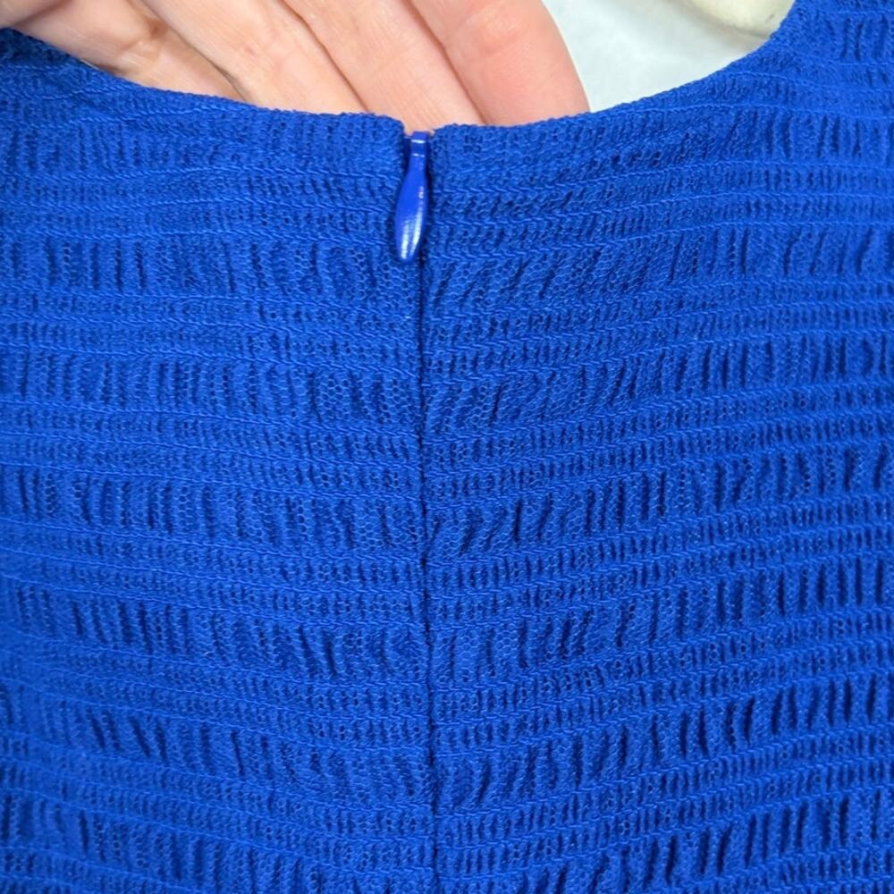 NWT Me+EM Ethereal Tulle Shirred Tiered Cobalt Blue Maxi Dress US 8 - Picture 5 of 6